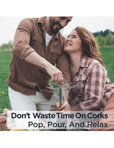 Sacacorchos Deiss de Vino Ergonómico Plateado con Abrebotellas 2