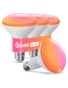 Bombillas Inteligentes Govee BR30 RGBWW, 850 Lúmenes, Paquete de 4