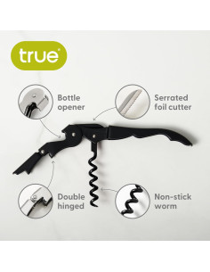Sacacorchos TrueTap Doble Bisagra Acero Inoxidable Negro 2