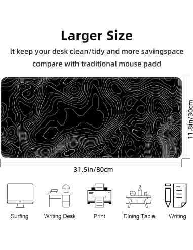 Alfombrilla de Ratón Gaming BZU XL 80cm x 30cm Antideslizante