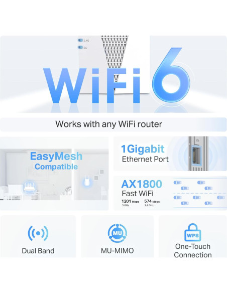 Extensor de Rango WiFi 6 TP-Link RE615X AX1800 Doble Banda