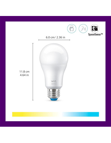 Bombilla LED Inteligente WiZ A19 8.8W Blanca Ajustable E26