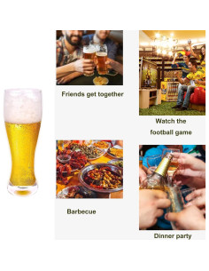 Juego de 6 vasos Pilsner BPFY 480 ml vidrio transparente 2