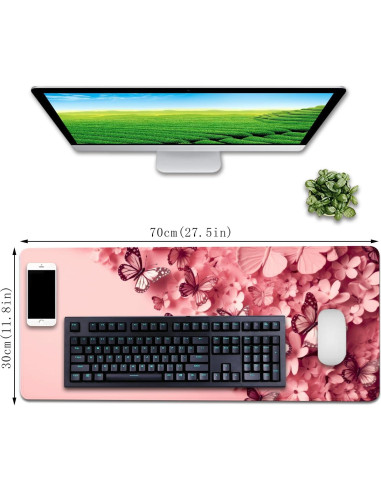 Alfombrilla de Ratón Grande Genérico 70x30 cm Rosa Antideslizante