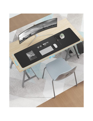 Alfombrilla de escritorio grande AFIING D-4817 Negra 121.9x43.2 cm
