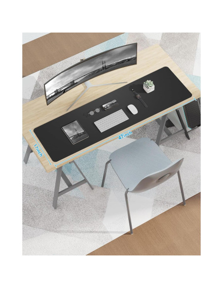 Alfombrilla de escritorio grande AFIING D-4817 Negra 121.9x43.2 cm