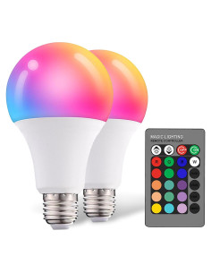 Bombilla LED Dimmable RGBW Droiee E26 6W 500LM 16 Modos 2 Pzs
