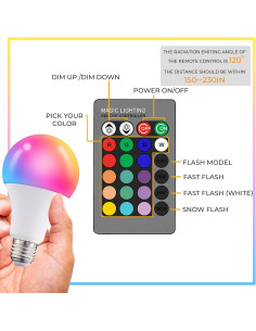 Bombilla LED Dimmable RGBW Droiee E26 6W 500LM 16 Modos 2 Pzs 2