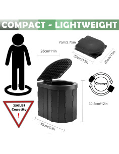 Inodoro Plegable KINSPORY para Camping y Emergencias 2