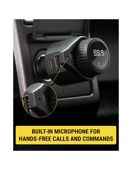 Transmisor FM Bluetooth Scosche BTFM9 para coche, carga USB-C