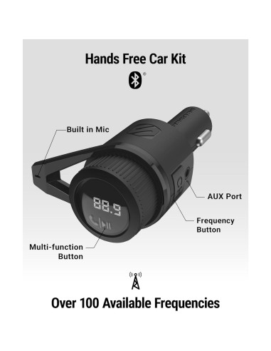 Transmisor FM Bluetooth Scosche BTFM9 para coche, carga USB-C