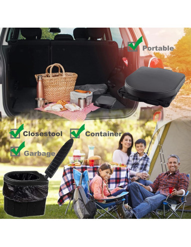 Inodoro Plegable KINSPORY para Camping y Emergencias