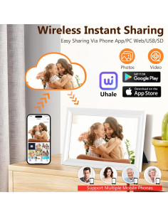 Marco de Fotos Digital JIUGEDPF 10.1" WiFi 16GB Blanco 2