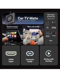 Adaptador CarPlay Inalámbrico OTTOCAST Car TV Mate Pro 1080P 2