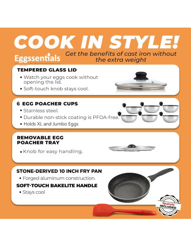 Sartén Antiadherente Eggssentials 6 Tazas 25,4 cm