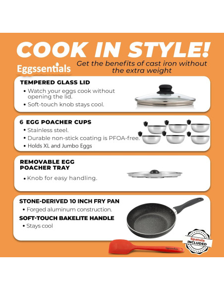 Sartén Antiadherente Eggssentials 6 Tazas 25,4 cm