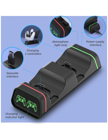 Base de Carga HEATFUN para Controladores PS5, Xbox y Switch