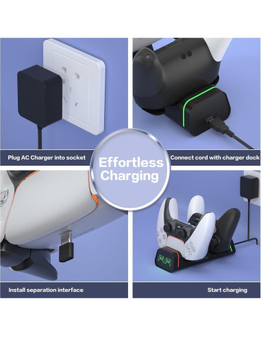 Base de Carga HEATFUN para Controladores PS5, Xbox y Switch