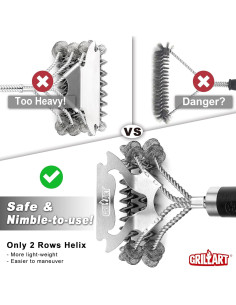 Cepillo Limpiador de Parrilla GRILLART 45.72 cm Sin Cerdas 2