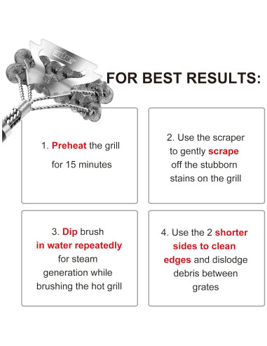 Cepillo Limpiador de Parrilla GRILLART 45.72 cm Sin Cerdas