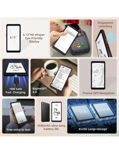 Bigme HiBreak Pro 6.13" Teléfono Inteligente ePaper 8+256GB 5G