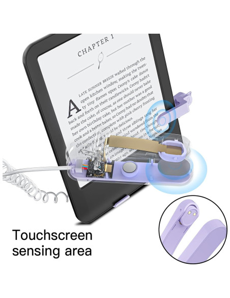 Control Remoto Pasador de Página para Kindle y Soporte Púrpura