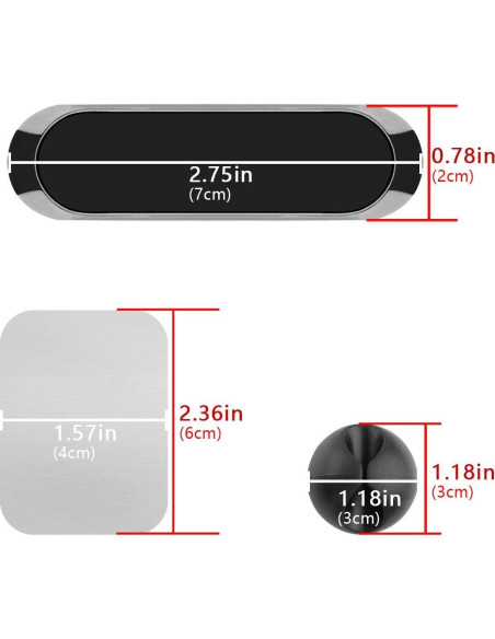 Soporte Magnético para Coche GEEKRIA Echo Auto Universal Plata Soporte Magnético para Coche GEEKRIA Echo Auto Universal Plata