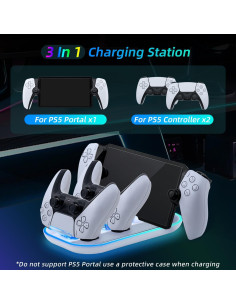 Estación de Carga Mcbazel para PS Portal y Controladores PS5 - RGB 2