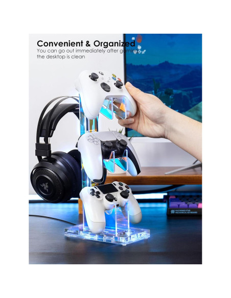 Soporte para Auriculares y Controladores OAPRIRE Acrílico 3 Niveles Luz