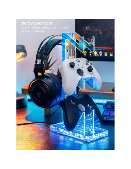 Soporte para Auriculares y Controladores OAPRIRE Acrílico 3 Niveles Luz
