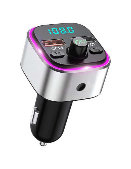 Transmisor FM Bluetooth VR-robot con Carga Rápida QC3.0 y 2 USB