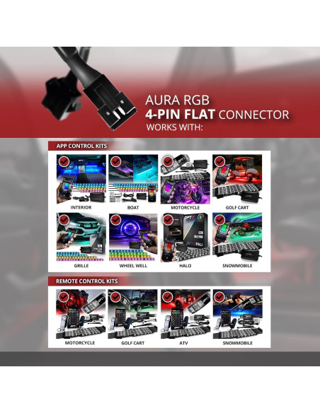 Cables de Extensión RGB 4 Pines OPT7 2 Pcs 121.92 cm