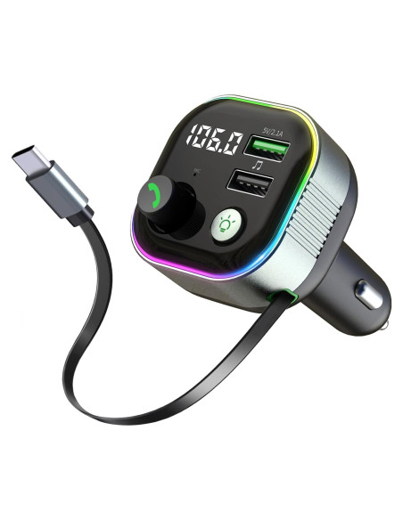 Adaptador Bluetooth 5.4 LIHAN para Coche con Cargador USB C 65W