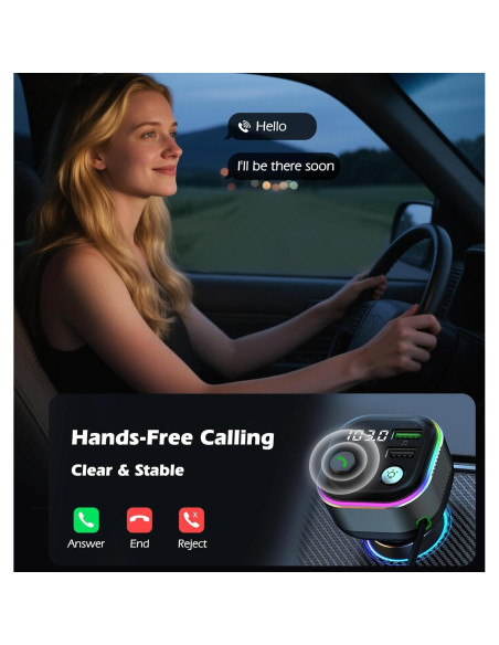 Adaptador Bluetooth 5.4 LIHAN para Coche con Cargador USB C 65W