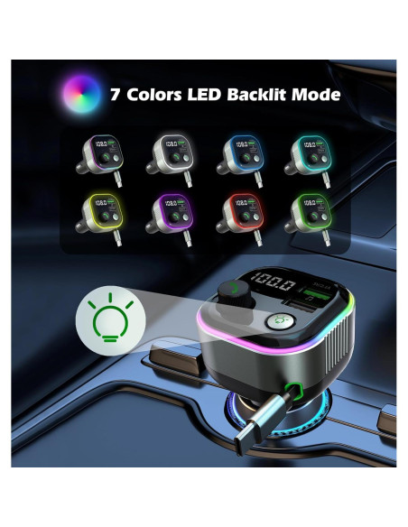 Adaptador Bluetooth 5.4 LIHAN para Coche con Cargador USB C 65W