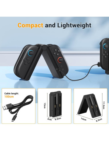 Cargador J-Con Younik 4 en 1 para Nintendo Switch 2 con USB-C