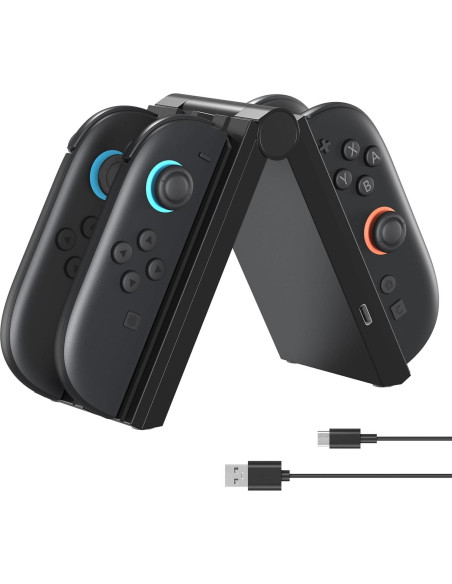 Cargador J-Con Younik 4 en 1 para Nintendo Switch 2 con USB-C
