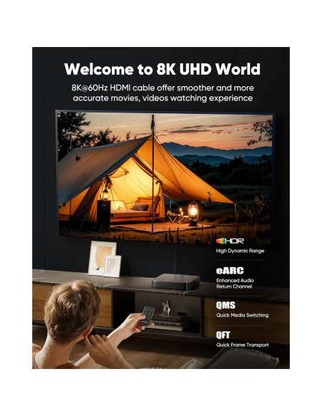 Cable HDMI 2.1 Capshi 9.14m 48Gbps 8K 4K@120Hz Trenzado