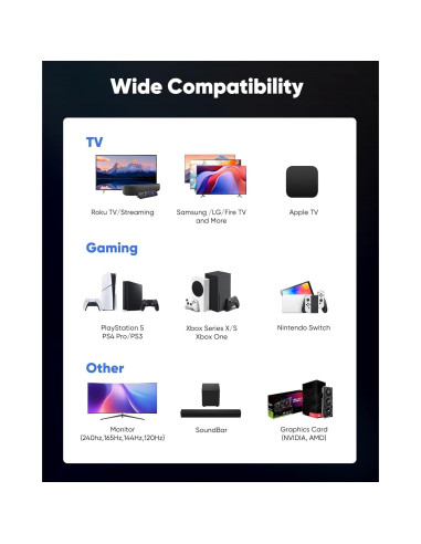 Cable HDMI 2.1 Capshi 9.14m 48Gbps 8K 4K@120Hz Trenzado