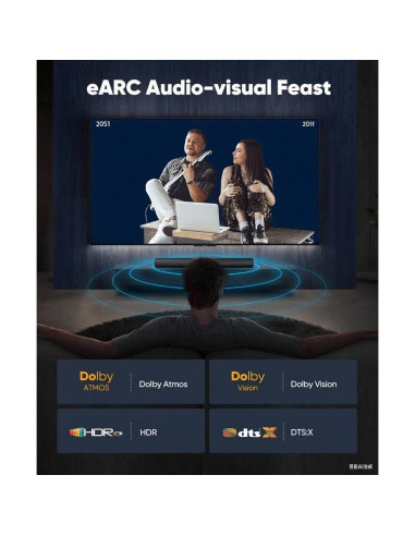 Cable HDMI Kirei V Ultra Alta Velocidad 2M 48Gbps 8K 4K