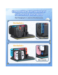Estación de Carga y Organizador FASTSNAIL para Nintendo Switch 2 2