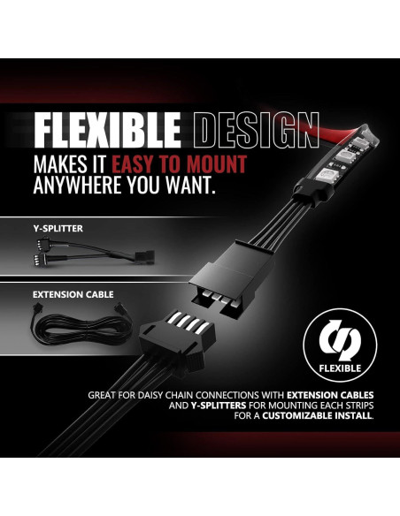 Cables de Extensión RGB 4 Pines OPT7 2 Pcs 121.92 cm