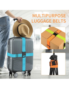 Correas de Equipaje BILIONE 4 Pcs 2 cm x 1.98 m Neón 2