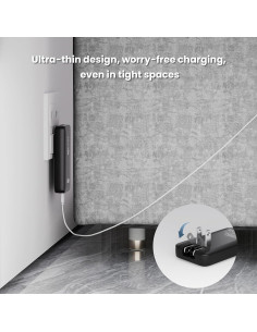 Cargador de pared USB-C 65W EFIIIAP Blanco, 2 Puertos 2