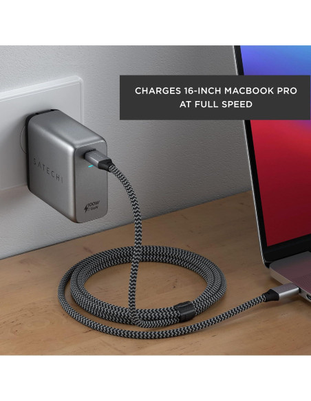 Cargador de pared USB-C PD Satechi 100W GaN - Compatible MacBook