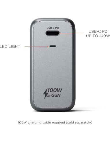 Cargador de pared USB-C PD Satechi 100W GaN - Compatible MacBook