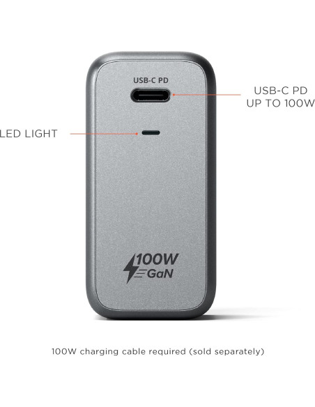 Cargador de pared USB-C PD Satechi 100W GaN - Compatible MacBook