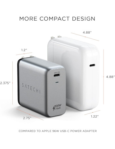 Cargador de pared USB-C PD Satechi 100W GaN - Compatible MacBook