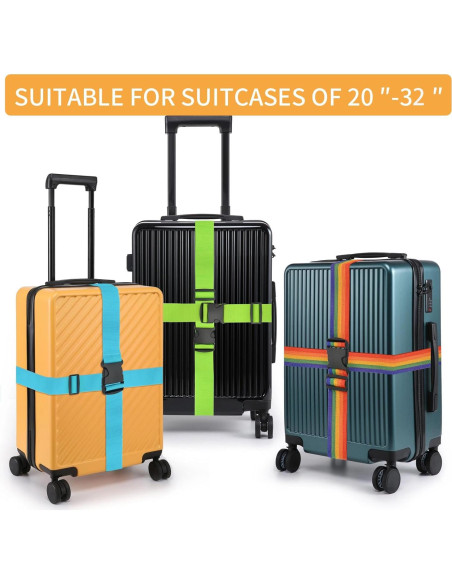 Correas de Equipaje BILIONE 4 Pcs 2 cm x 1.98 m Neón