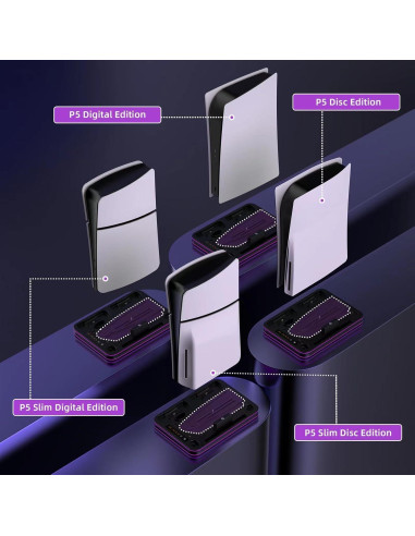 Estación de Carga y Enfriamiento PS5 WUXIDIXI con Dock RGB